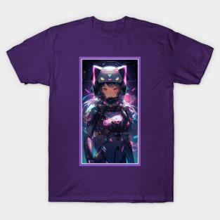 Anime Sci-Fi Cat Girl | Quality Anime Girl Artwork | Manga Girl Anime Art T-Shirt